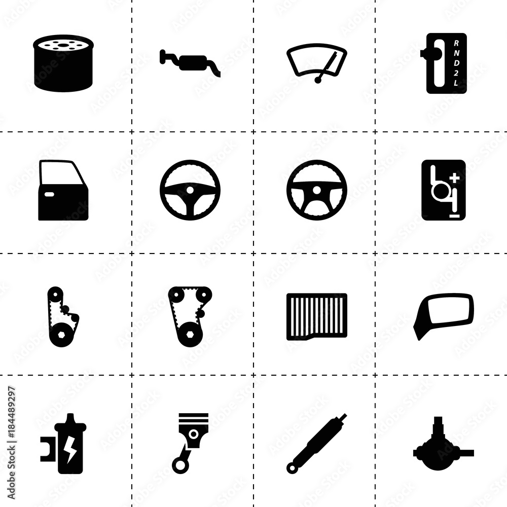 Poster part icons. vector collection filled part icons