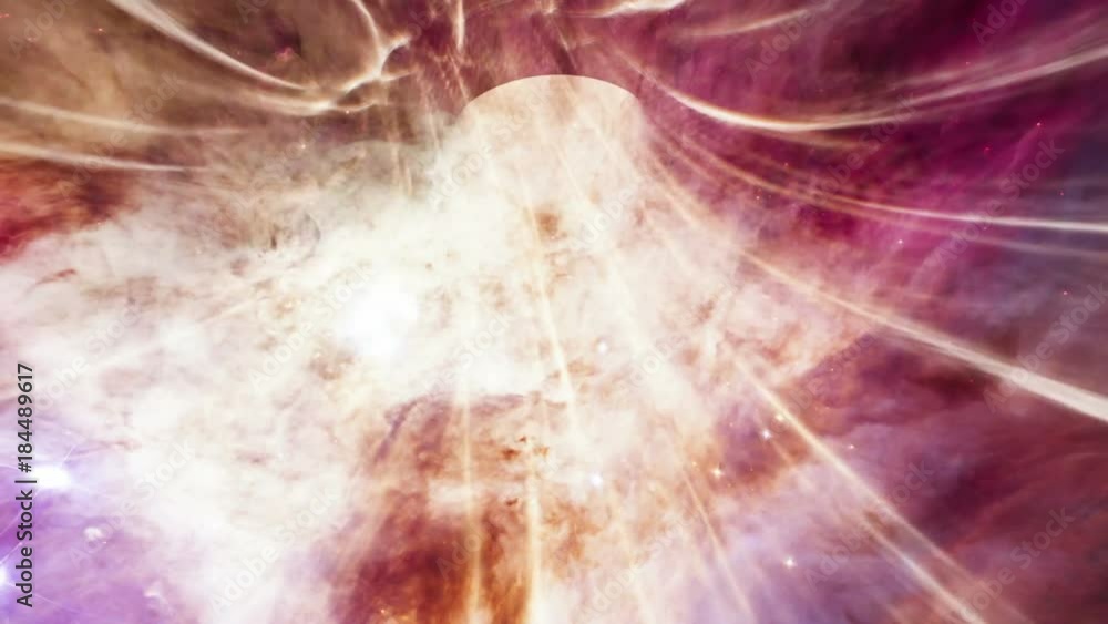 Wall mural star warp 003: traveling through a wormhole in outer space (loop).