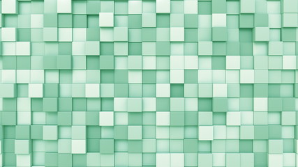 Light green cubes background, 3D rendering