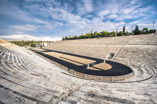 Panathenaic stadium in Athens, Greece (hosted the first modern Olympic Games in 1896), also known as Kalimarmaro which means good marble stone