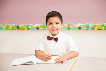 Happy kid attending preschool