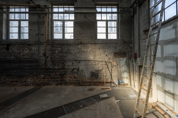 Leere Räume in einer alten Seifenfabrik
