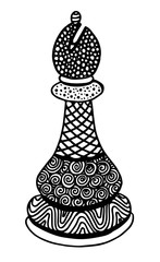 Hand drawing doodle Sketch Chess Bishop Vector Illustration Art