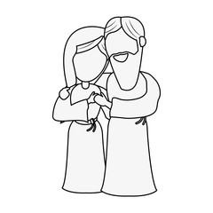 Virgin mary and joseph cartoon