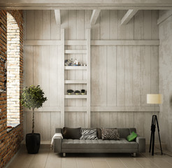 Couch in einer Wohnhalle
