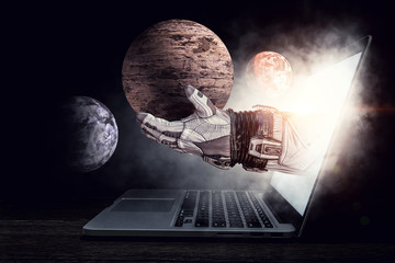 Media technology in space. Mixed media