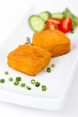 fried parmesan cheese cube