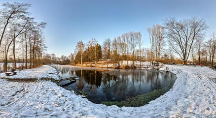 Fototapeta na wymiar winter at the pond