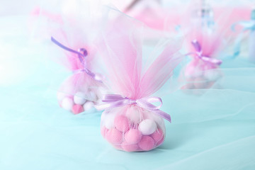 Treats for guests for baby shower on table