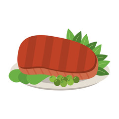 Delicious meat on dish