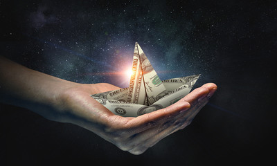 Taking an income course. Mixed media