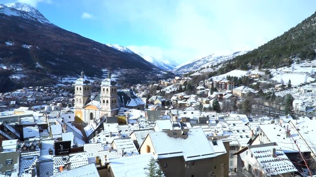 Sunny winter day in French Alps, Briancon