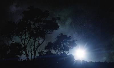 Full moon in sky