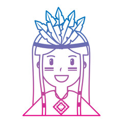 portrait aboriginal native american vector illustration vector illustration