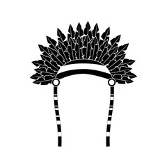 war bonnet bird feather hat traditional native indian vector illustration black image