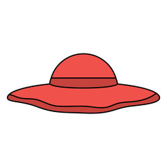 beach hat fashion trendy accesory icon vector illustration