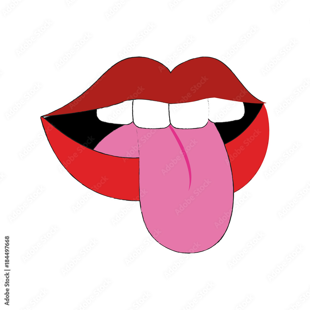 Sticker sexy lips cartoon