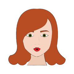 Sexy woman face cartoon