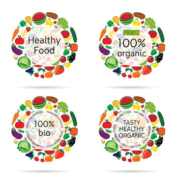healthy food organic icon illustration