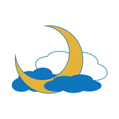 Fototapeta na wymiar moon and clouds icon