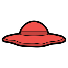 beach hat fashion trendy accesory icon vector illustration