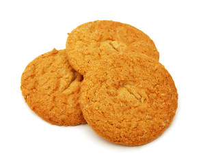 Oatmeal cookies on white background