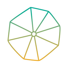 opened beach umbrella top view vector illustration