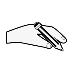 Hand holding pencil icon vector illustration graphic design