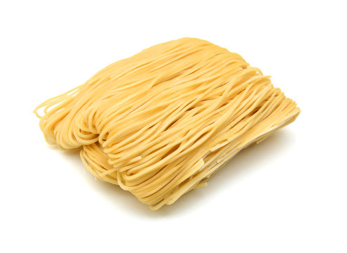 Egg Noodles On A White Background