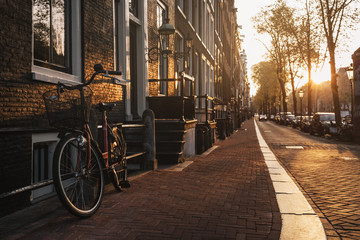 Sunset in Amsterdam - obrazy, fototapety, plakaty