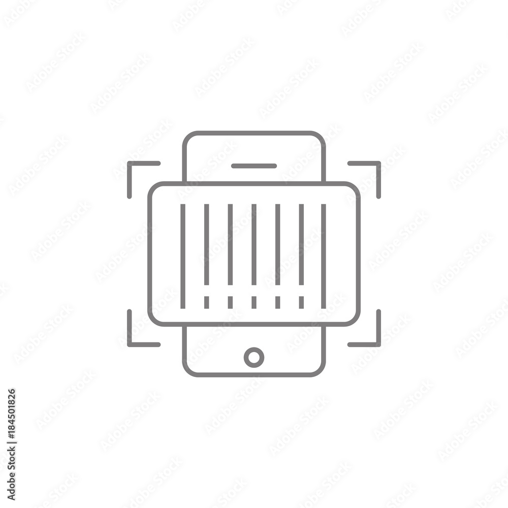 Poster scan barcode with phone icon. web element. premium quality graphic design. signs symbols collection,