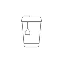 Paper mug with hot tea inside line icon. Web element. Premium quality graphic design. Signs symbols collection, simple icon for websites, web design, mobile app, info graphics