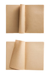 craft note spread with button isolated on the white background.