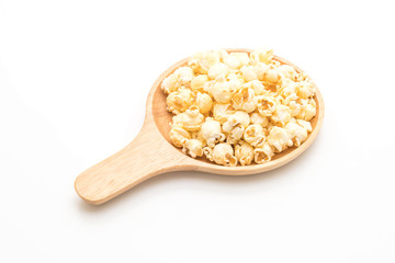 sweet popcorn on white background