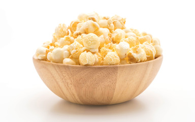 sweet popcorn on white background