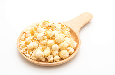 sweet popcorn on white background