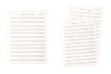 set of music sheet isolated on the white background.