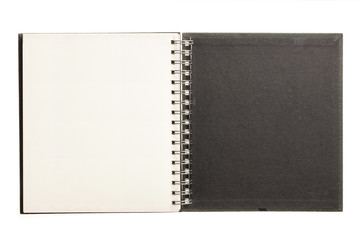 ring binding note(diary) spread isolated on the white background.
