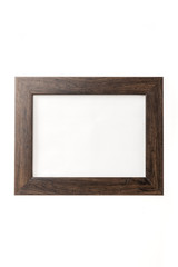 wood frame for photo, picture isolated on the white background.