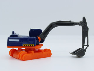 Toy Loading and digging isolated from white background.