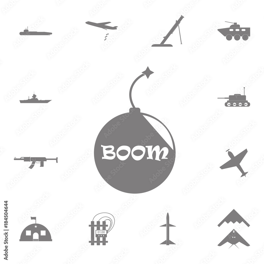 Poster bomb icon. set of military elements icon. quality graphic design collection army icons for websites,
