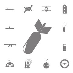 Aviation Bomb icon. Set of military elements icon. Quality graphic design collection army icons for websites, web design, mobile app