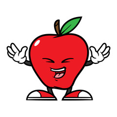 Cartoon Happy Apple Character