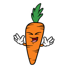 Cartoon Happy Carrot Character