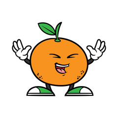 Cartoon Happy Orange Character
