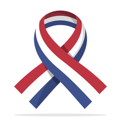 symbolic icon for the care of cancer and aids in combination with the flag of Netherlands