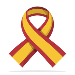 symbolic icon for the care of cancer and aids in combination with the flag of Spain