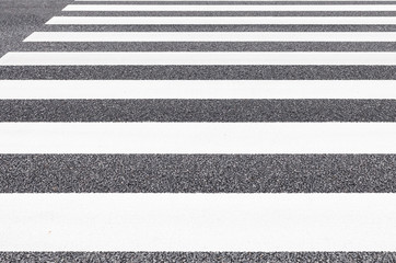 Fototapeta premium Close - up Zebra crossing pattern on city road