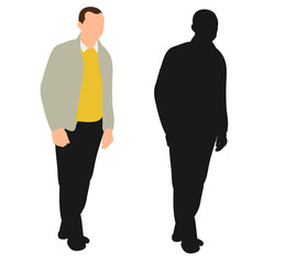  isolated man standing without a face