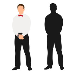 isolated man with a bow tie without a face